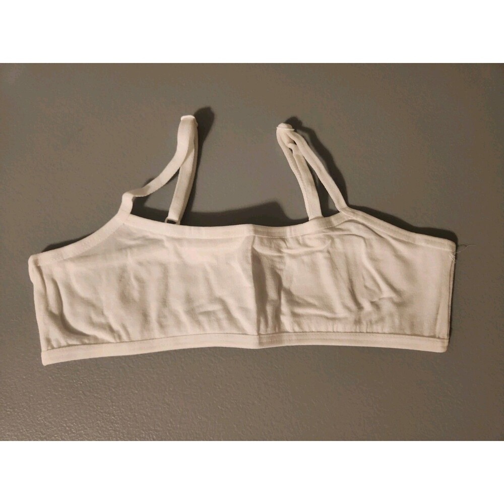 White Girls Non-Padded Training Bra XXS Adjustable Straps Cotton Lycra 3 Pack